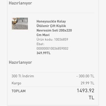 Englısh Home Şikayet Nevresim Seti Ürün Hazırlanıyor Olarak Gözüküyor