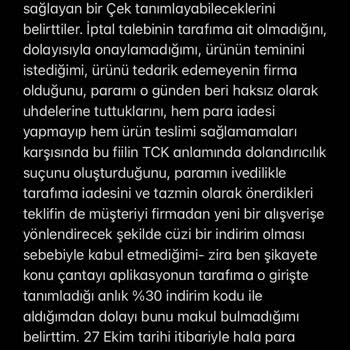 Boyner- Para İadesi Yapılmaması