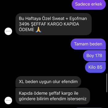 Pablo Giyim (Instagram) Ürün Değişim Konusunda