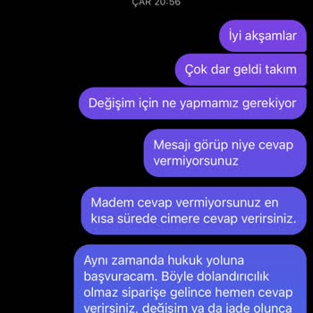 Pablo Giyim (Instagram) Ürün Değişim Konusunda