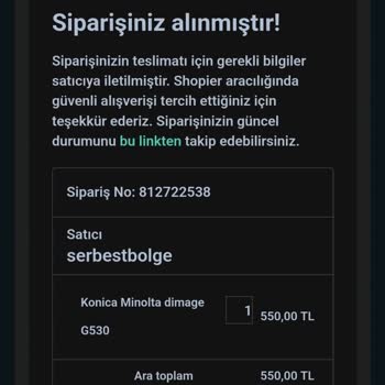 serbestbolge Siparişim Gönderilmedi/Siparişimle İlgili Bilgilendirilmedim