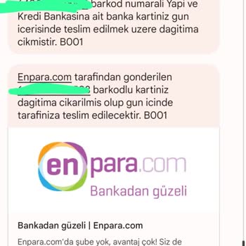PTT Kargo İle Teslim Edilemeyen Enpara Ve Yapı Kredi Kart