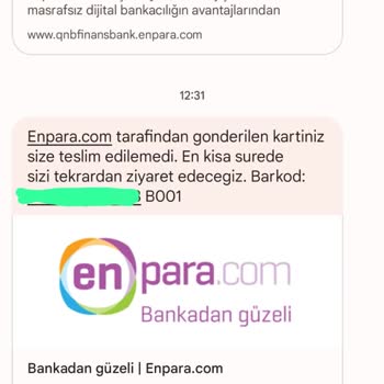 PTT Kargo İle Teslim Edilemeyen Enpara Ve Yapı Kredi Kart
