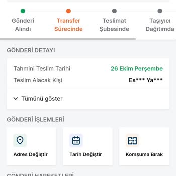 Trendyol Express Kargomun 8 Gündür Sefer Yapıp Elime Ulaşmaması