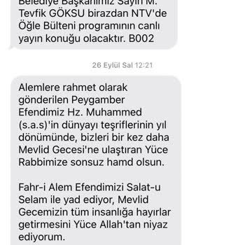 İYS (iys.org.tr - İleti Yönetim Sistemi) Esenler Ve Bayrampaşa Belediyesinden Gelen SMS'ler