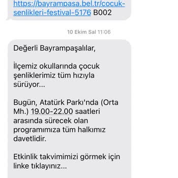 İYS (iys.org.tr - İleti Yönetim Sistemi) Esenler Ve Bayrampaşa Belediyesinden Gelen SMS'ler