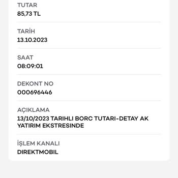 Akbank Ak Yatırım Borç Alacak Kesintisi