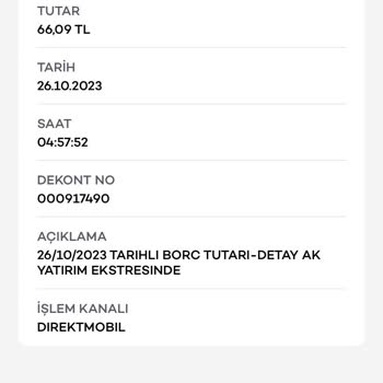 Akbank Ak Yatırım Borç Alacak Kesintisi