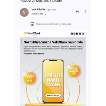 VakıfBank Kredi Kartı Faizsiz Taksitli Avans