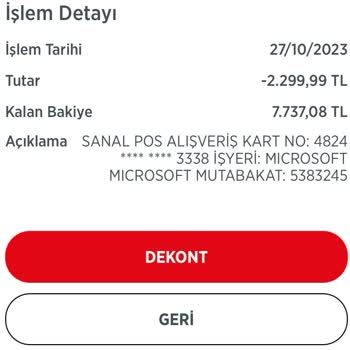 Ziraat Kartımdan 2299.99 TL Para Çekildi Habersiz! Microsoft Adına!