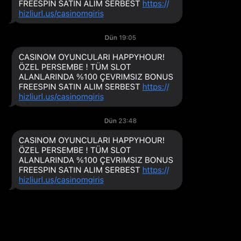 Casinom Bahis Sitelerinden Gelen Mesajlar
