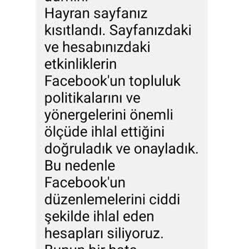 Facebook Hesabımın Askıya Alınması
