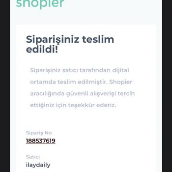 Shopier Teslim Edildi Denen Dijital Ürün Yok