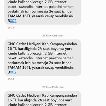 Turkcell Hediye Verilen İnternet