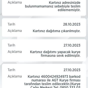 Ziraat Bankası AGT Kurye Hizmetinden Memnun Değilim