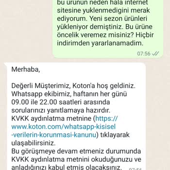 Koton Mağazada Satışta Olan Ürünün İnternet Sitesinde Olmaması