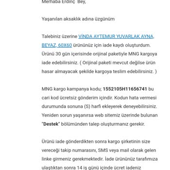 Vivense İade Edilen Ürünün Parası Hesabıma Gelmedi