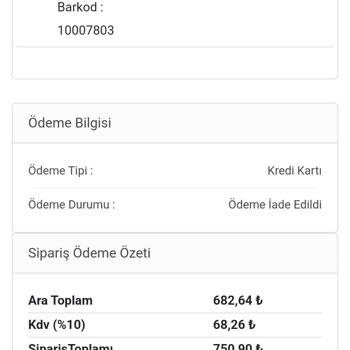 Hepsimoda.com.tr Alışveriş İptali Sonrası Para İadesi Yapılmadı