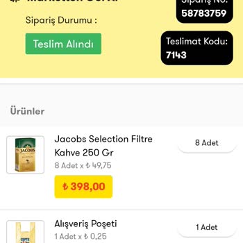 Şok Market Sipariş Şikayet