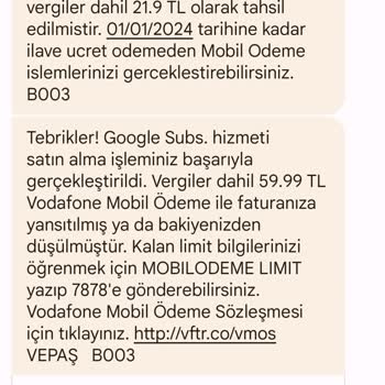Vodafone Ücret Kesintisi