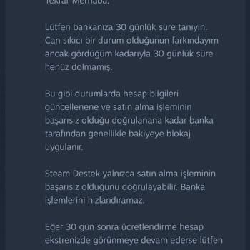 QNB Finansbank Steam Paramı Kaybetti İade Alamıyorum