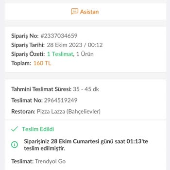 Trendyol Yemek Siparişinde Yaşanan Çözümsüzlük