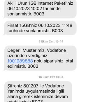 Vodafone Faturamın Yüklü Şekilde Ödemem Talep Ediliyor
