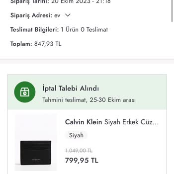 Boyner Ürünüm İptal Oldu