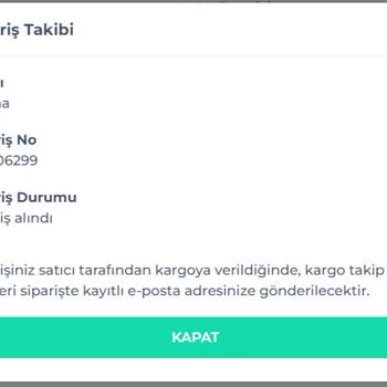 Ürün Kargoya Verilmedi