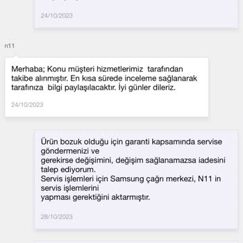 N11, Hafıza Kartını Değişim Ve Servise Gönderme İşlemini Yapmıyor