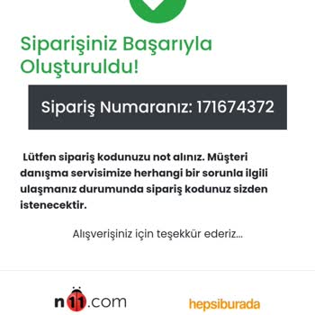 Heryedek.com Aracım İçin Sipariş Verdiğim Parçanın Gönderilmemesi.