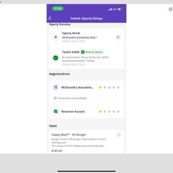 McDonald's Karadolap Ve Getir İş Birliği İle Mağdurum!