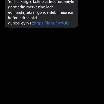 Yurtiçi Kargo'dan Gelen Mesaj