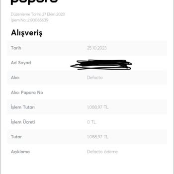 Papara / DeFacto Param Nerede