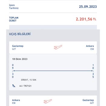 Anadolu Jet Gaziantep THY Biletimi Geçersiz Sayıp Yeniden Bilet Sattı