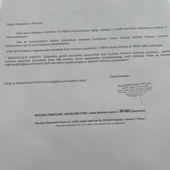 Skechers Alınan Ayakkabıda Var Olan Üretim Hatasının Kabul Edilmemesi