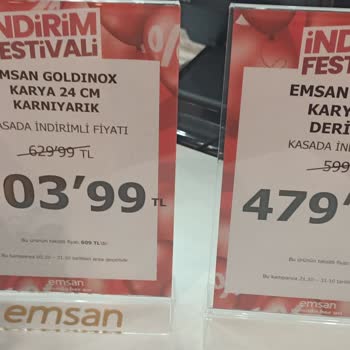 Emsan Mutfak Etikette Farklı Kasada Farklı Fiyat