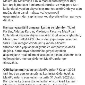 İş Bankası Market MaxiPuan Kampanyası Hatası
