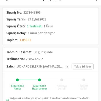 Üç Kardeşler Kargoya Verilmeyen Siparişim...
