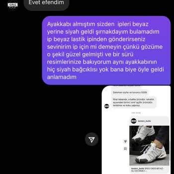 Kesten Butik (Instagram) Ayakkabı İpinin Farklı Olması
