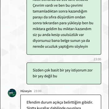 Sahabet.com Parama El Koydu. Vermiyor