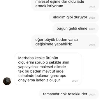 Gardrops'ta İade Talebiyle İlgili Sorun Yaşıyorum
