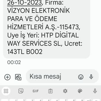 Vizyon Elektronik Para Bilgim Dışında Alınan Para