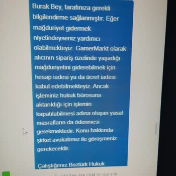 GamerMarkt Tarafından Adıma Açılmış Dava