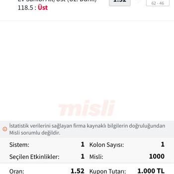 misli Sistemsel Hata Para İademi İstiyorum