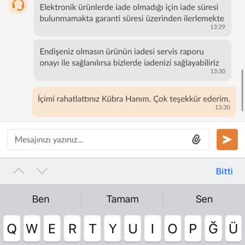 Trendyol Yetkili Servis Raporlu Elektronik Ürünü İade Almıyor