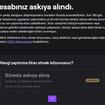 Twitch Hesabım Askıya Alındı