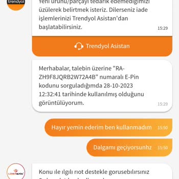 Lider Epin (Trendyol) Üzerinden Alınan Kodun Hatalı Çıkması