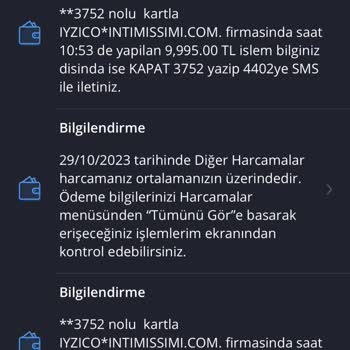 Intimissimi İyzico Hesabımdan Bilgim Dışında Yapılan İşlem