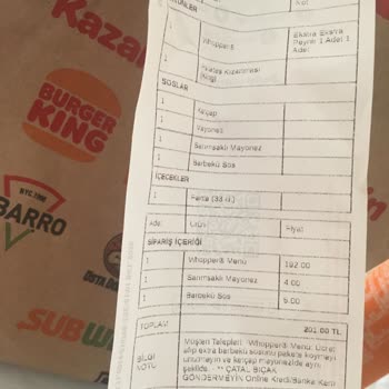 Burger King Eksik Ürün Gönderdi
